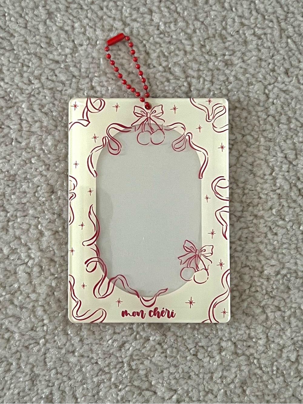 Cherry photocard holder with chain